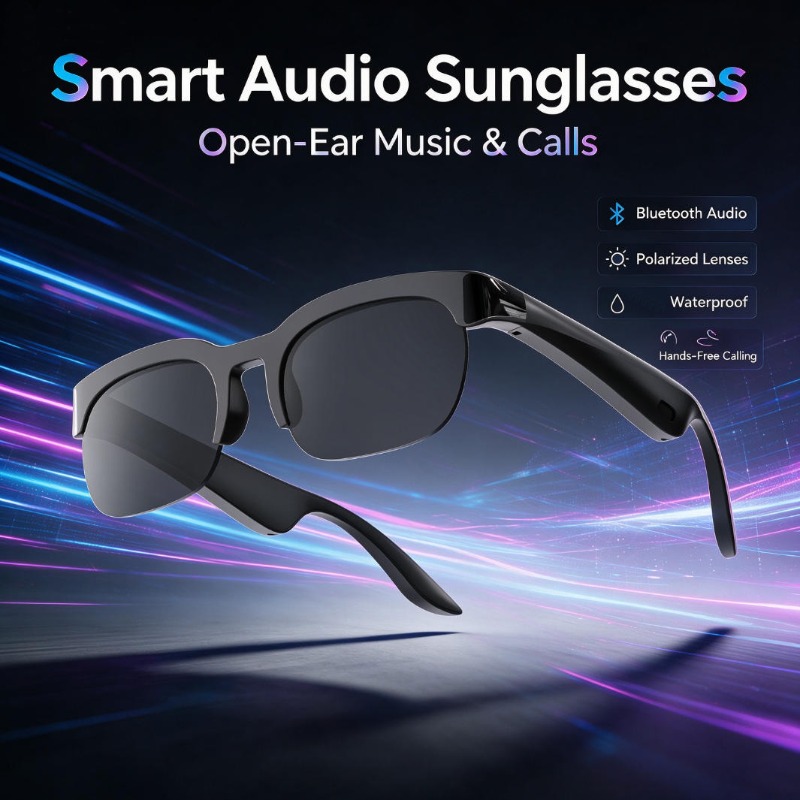 Audio Music Videos - Inteligentne okulary audio z polaryzacją, Bluetooth,