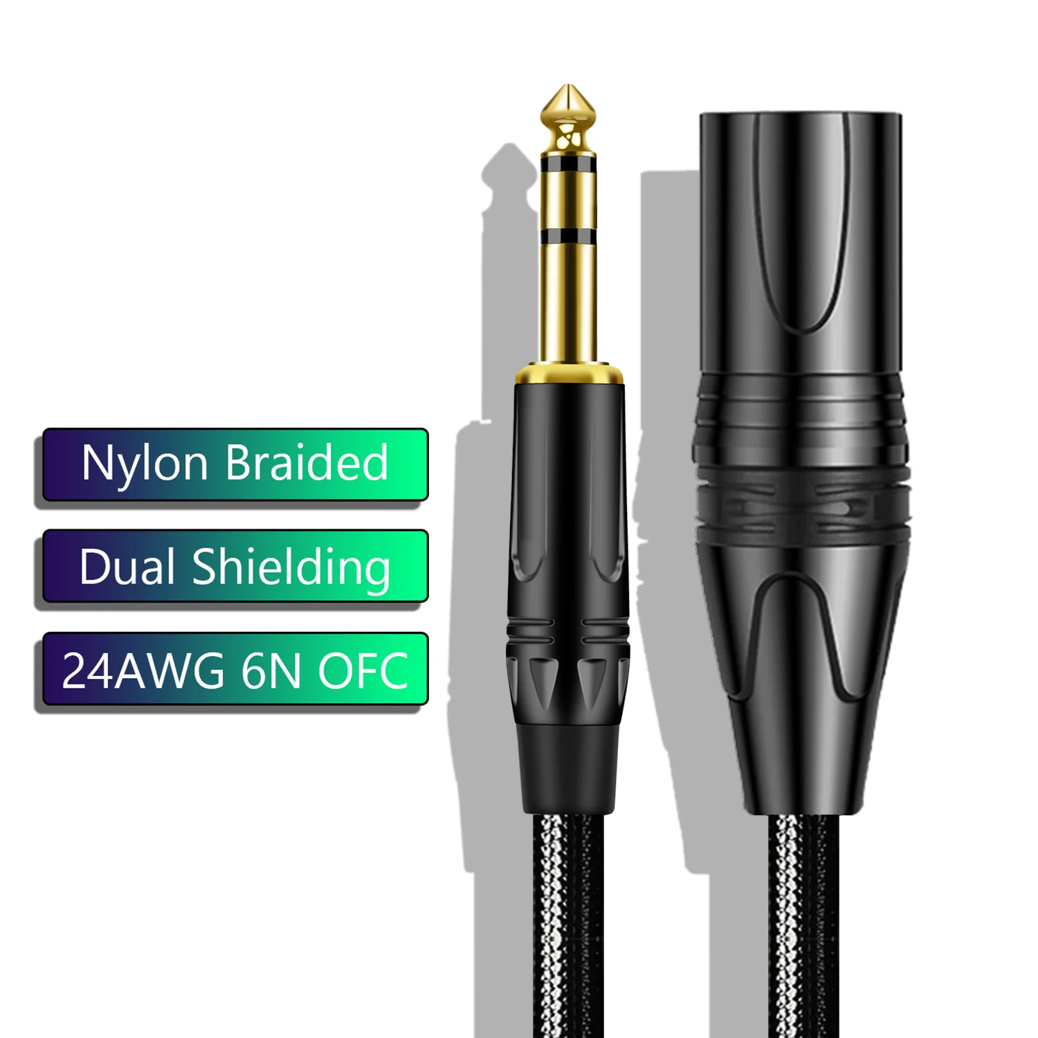 Audio Music Mixer - Kabel XLR męski na 6,35 mm