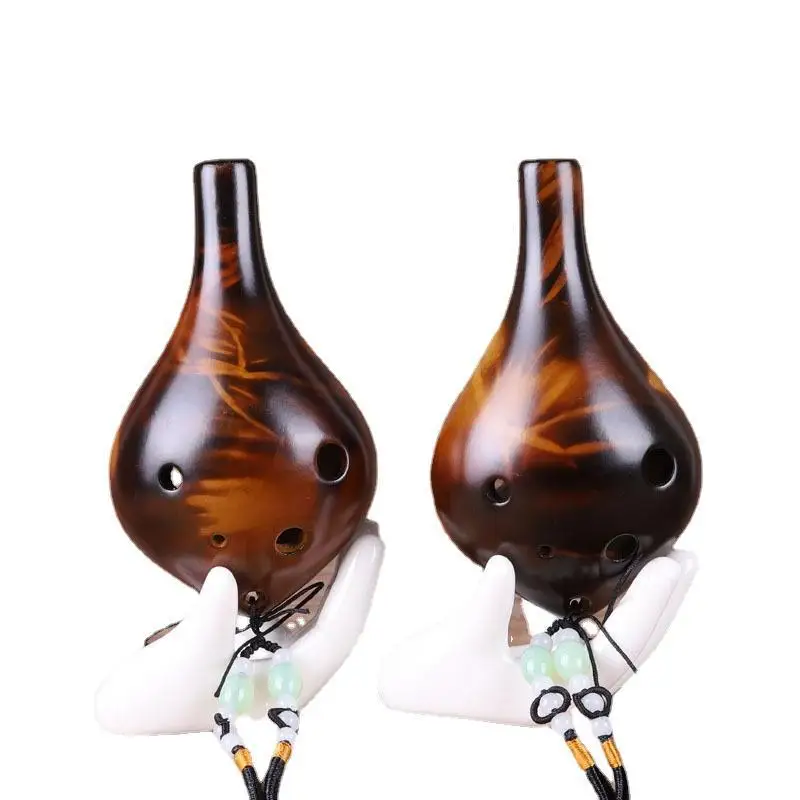 Ocarina Ceramic - 6-otworowy mały rozmiar Ocarina Strawfire ceramiczny