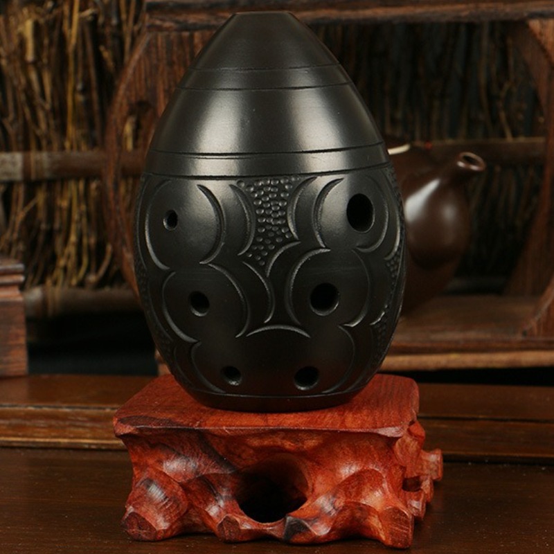 Ocarina Ceramic - Ocarina 8-otworowa Czarna Przenośna Ceramiczna Xun