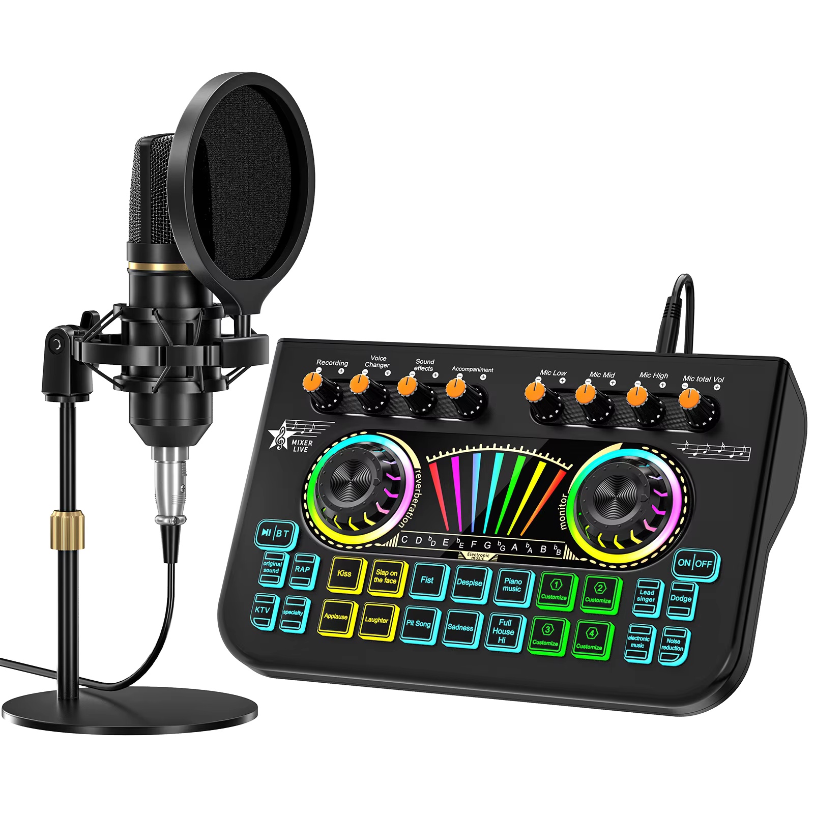 Audio Music Mixer - Zestaw mikrofonowy Tenlamp X3 BM800 do