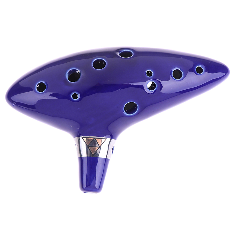 Ocarina Ceramic - 1 szt. Niebieska Okarina Instrument Muzyczny