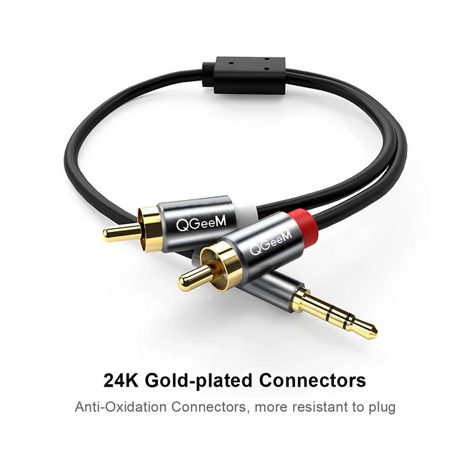 Kabel QGeeM RCA 2RCA do 3.5mm, – Audio Music Mixer recenzja i cena