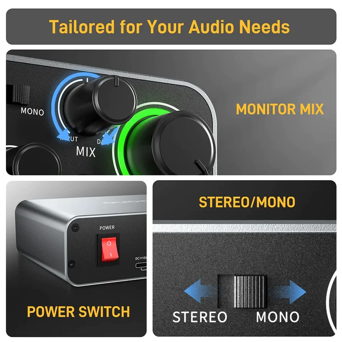 MAONO PS22 Profesjonalne Inter – Audio Music Mixer recenzja i cena