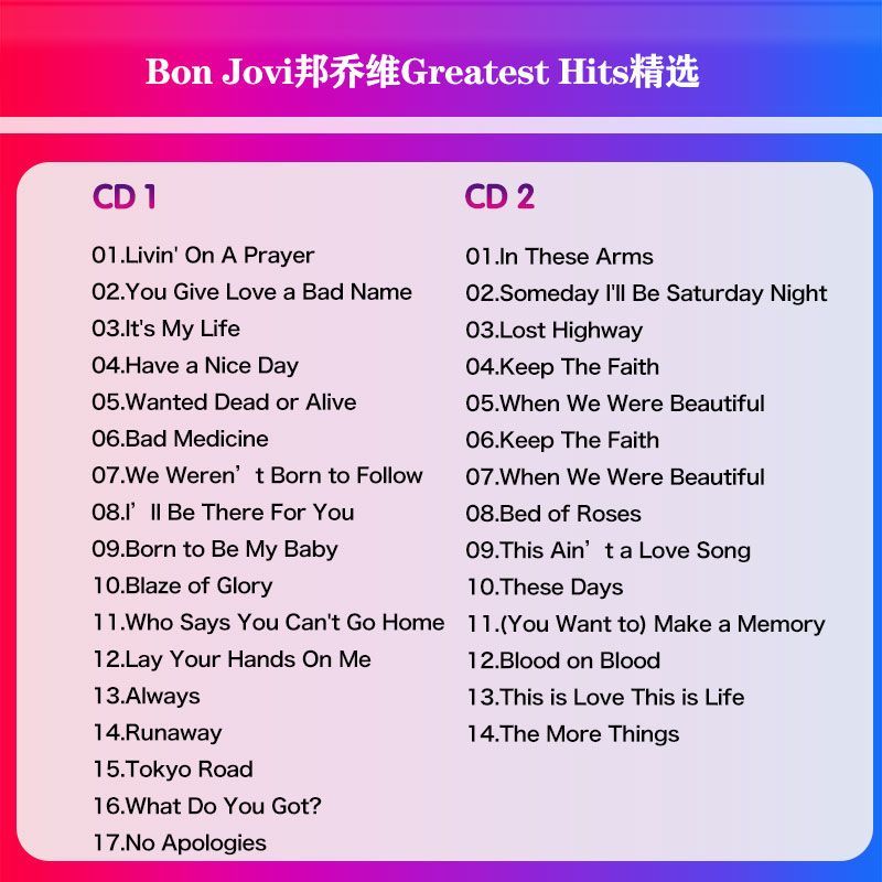 Bon Jovi Greatest Hits Collect – Audio Music Lyrics recenzja i cena