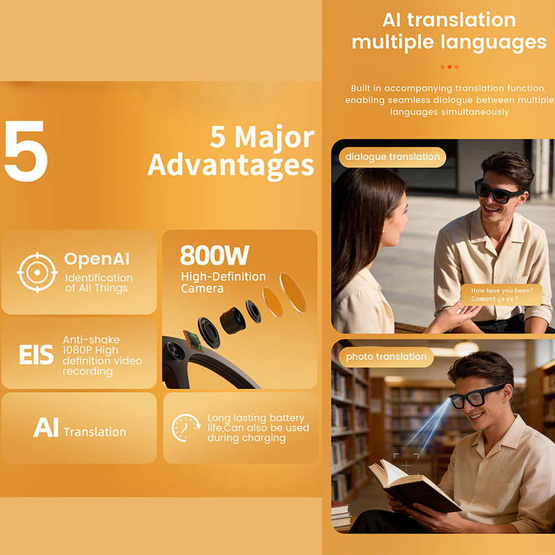 Inteligentne okulary AI z kame – Audio Music Videos recenzja i cena